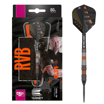 Target Raymond Van Barneveld 80% Tungsten Black Swiss Point Steel Tip Dart Set