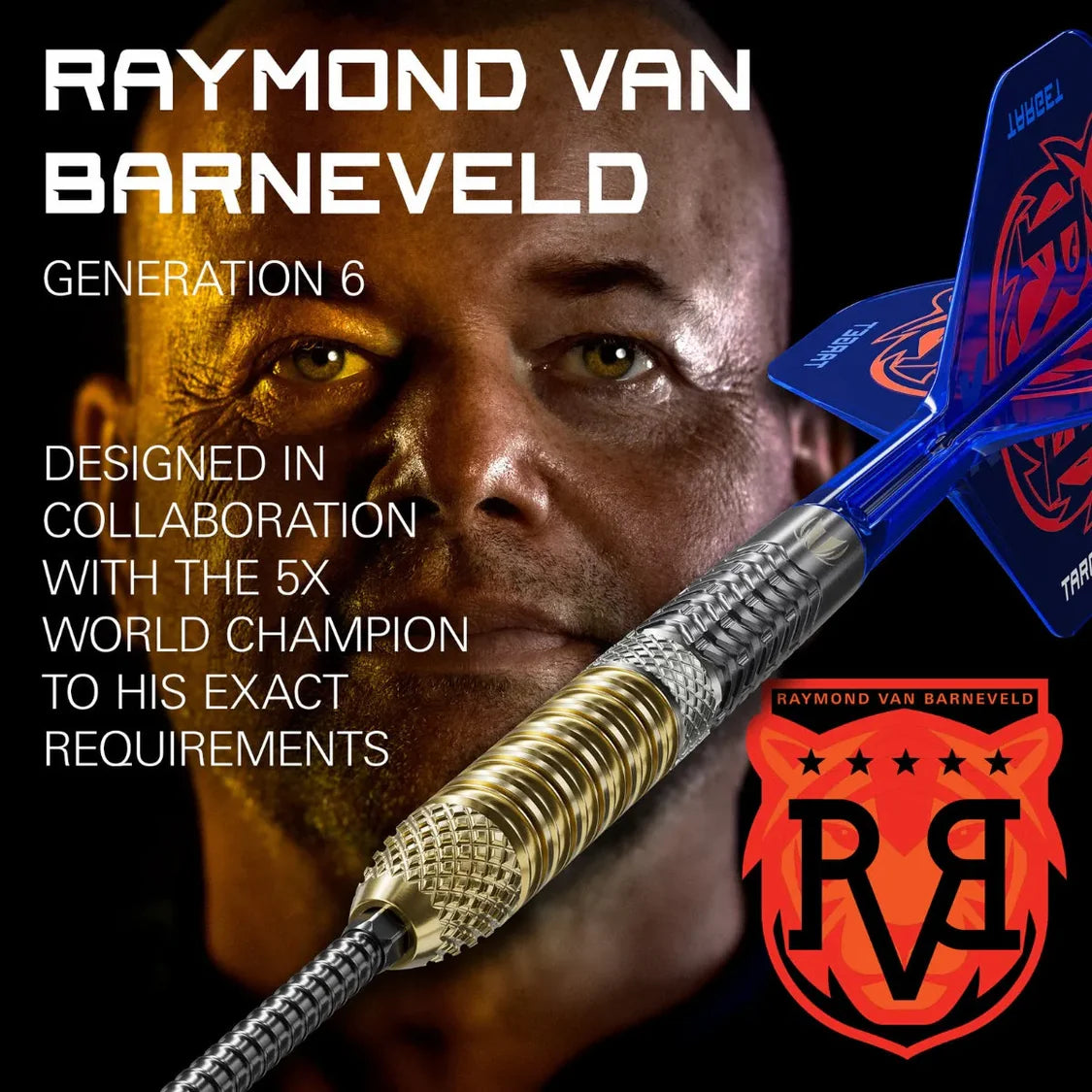 Target Raymond Van Barneveld Gen 6 95% Tungstem Swiss Point Steel Tip Dart Set