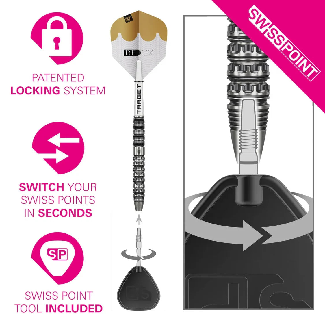 Target Redux 01 Swiss Point Steel Tip Dart Set