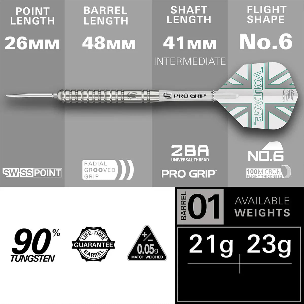 Target Rob Cross G1 90% Tungsten Swiss Point Steel Tip Dart Set