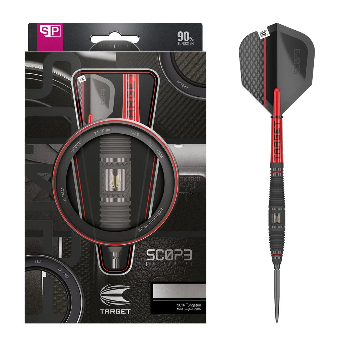 Target Scope 03 90% Tungsten Swiss Point Steel Tip Dart Set