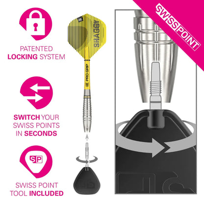 Target Scott Williams G1 90% Tungsten Swiss Point Steel Tip Dart Set