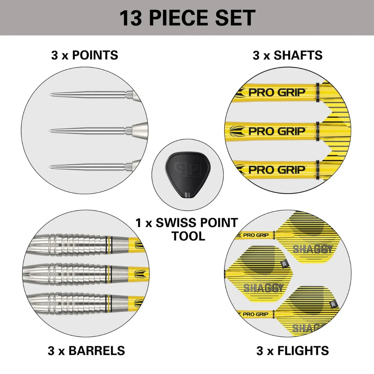 Target Scott Williams G1 90% Tungsten Swiss Point Steel Tip Dart Set
