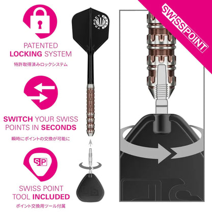 Target Japan Prime Series Raptor Gen 6 90% Tungsten Swiss Point Steel Tip Dart Set