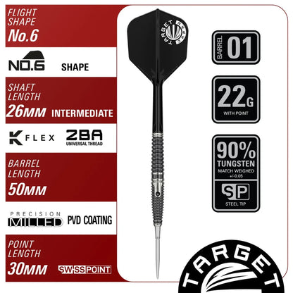 Target Japan Paul Lim The Legend Gen 9 90% Tungsten Steel Tip Dart Set