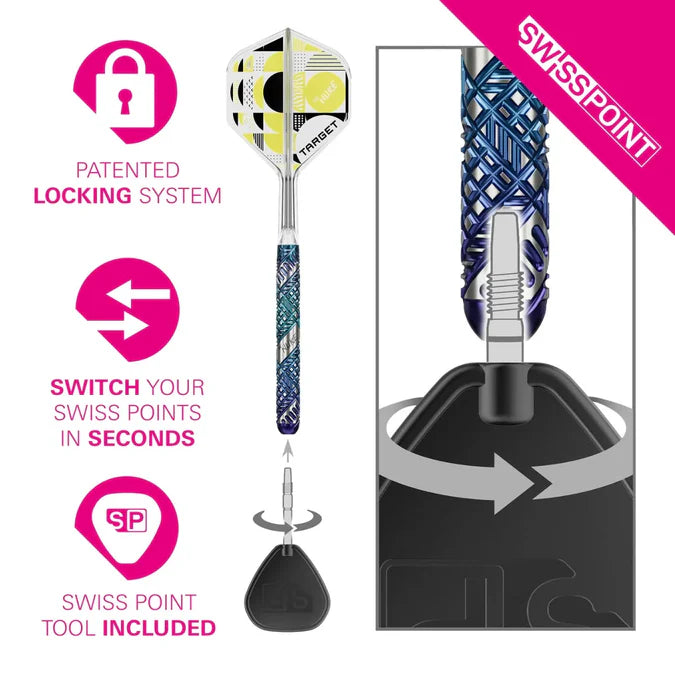 Target Luke Littler Edge 95% Tungsten Swiss Point Steel Tip Dart Set