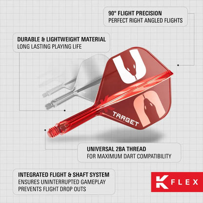 Target K-Flex Nathan Aspinall Red No6 Dart Flights