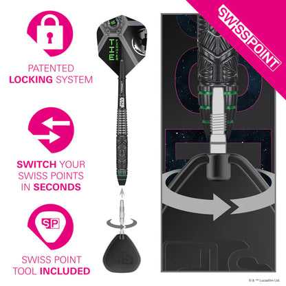 Target Star Wars Tie Fighter 90% Tungsten Swiss Point Steel Tip Dart Set