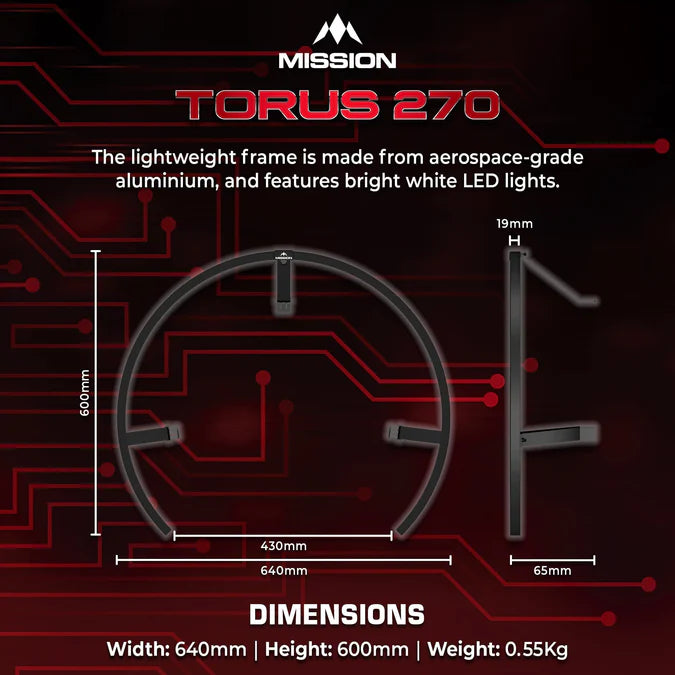 Mission Torus 270 USB-C Dartboard Light