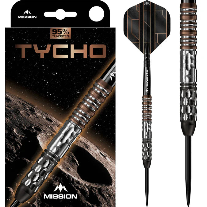 Mission Tycho Black & Bronze PVD 90% Tungsten Steel Tip Dart Set