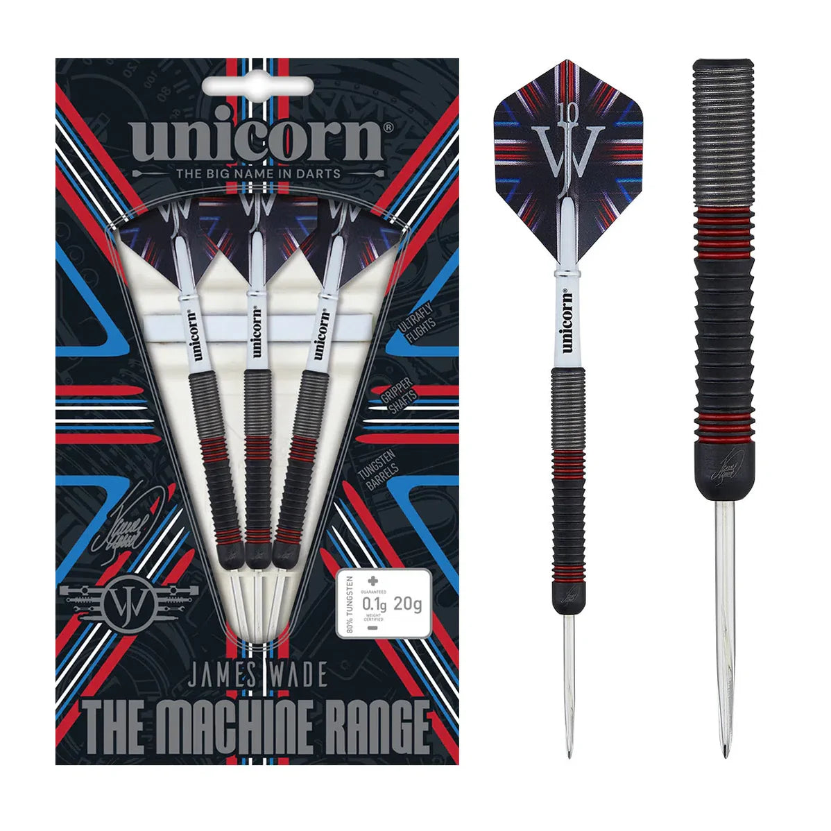 Unicorn James Wade The Machine 80% Tungsten Steel Tip Dart Set