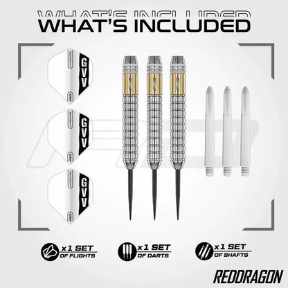 Red Dragon Gian Van Veen Brass Steel Tip Dart Set