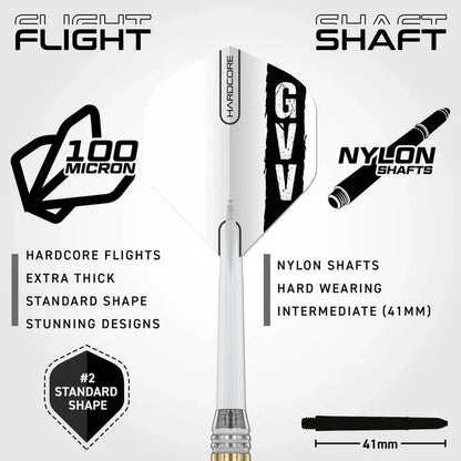 Red Dragon Gian Van Veen Brass Steel Tip Dart Set