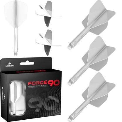Mission Force 90 White No6 Moulded Flight & Shaft System