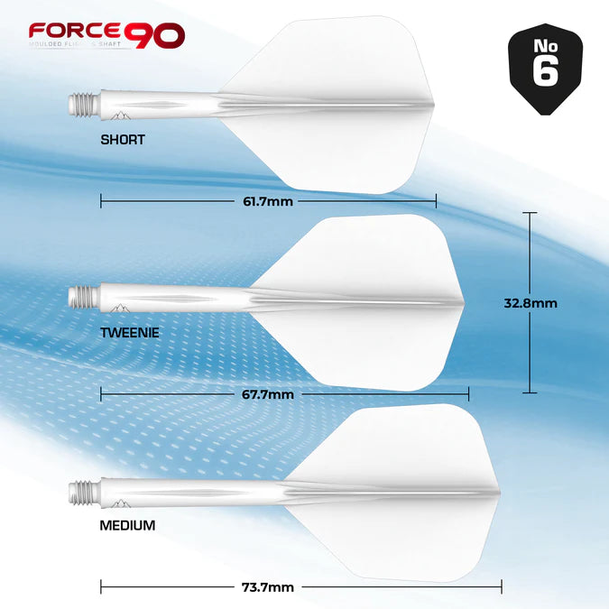 Mission Force 90 White No6 Moulded Flight & Shaft System