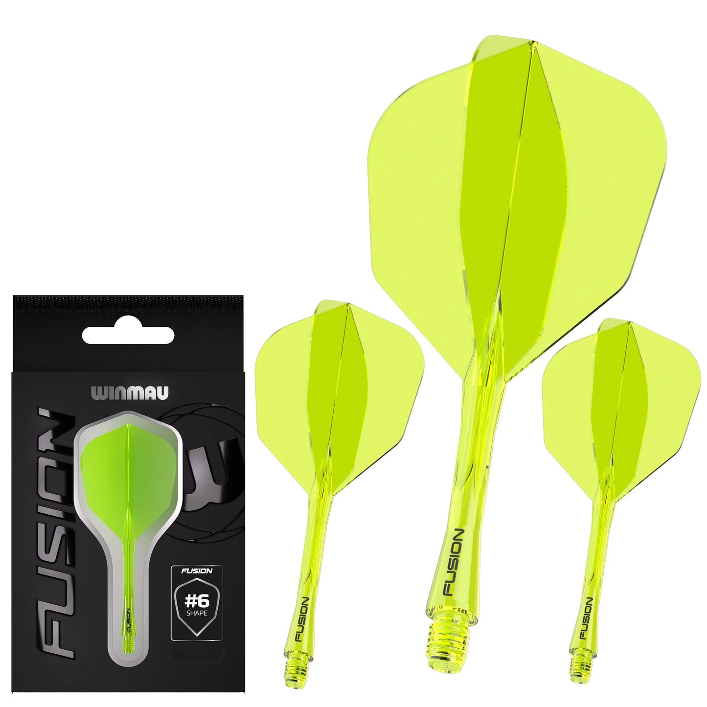 Winmau Fusion Neon Yellow No6 Integrated Flight & Shaft