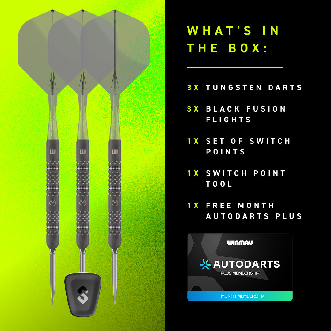 Winmau Michael Van Gerwen TS-PRO 90% Tungsten Switch Point Dart Set