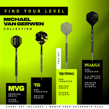 Winmau Michael Van Gerwen TS-PRO 90% Tungsten Switch Point Dart Set