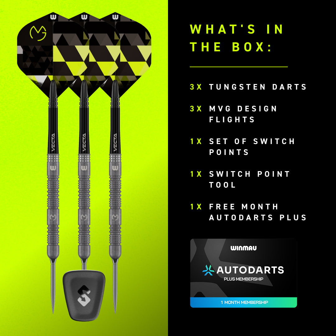 Winmau Michael Van Gerwen TS 90% Tungsten Switch Point Dart Set