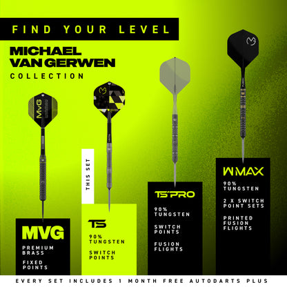 Winmau Michael Van Gerwen TS 90% Tungsten Switch Point Dart Set