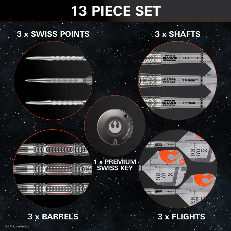 Target Star Wars X-Wing 90% Tungsten Swiss Point Steel Tip Dart Set