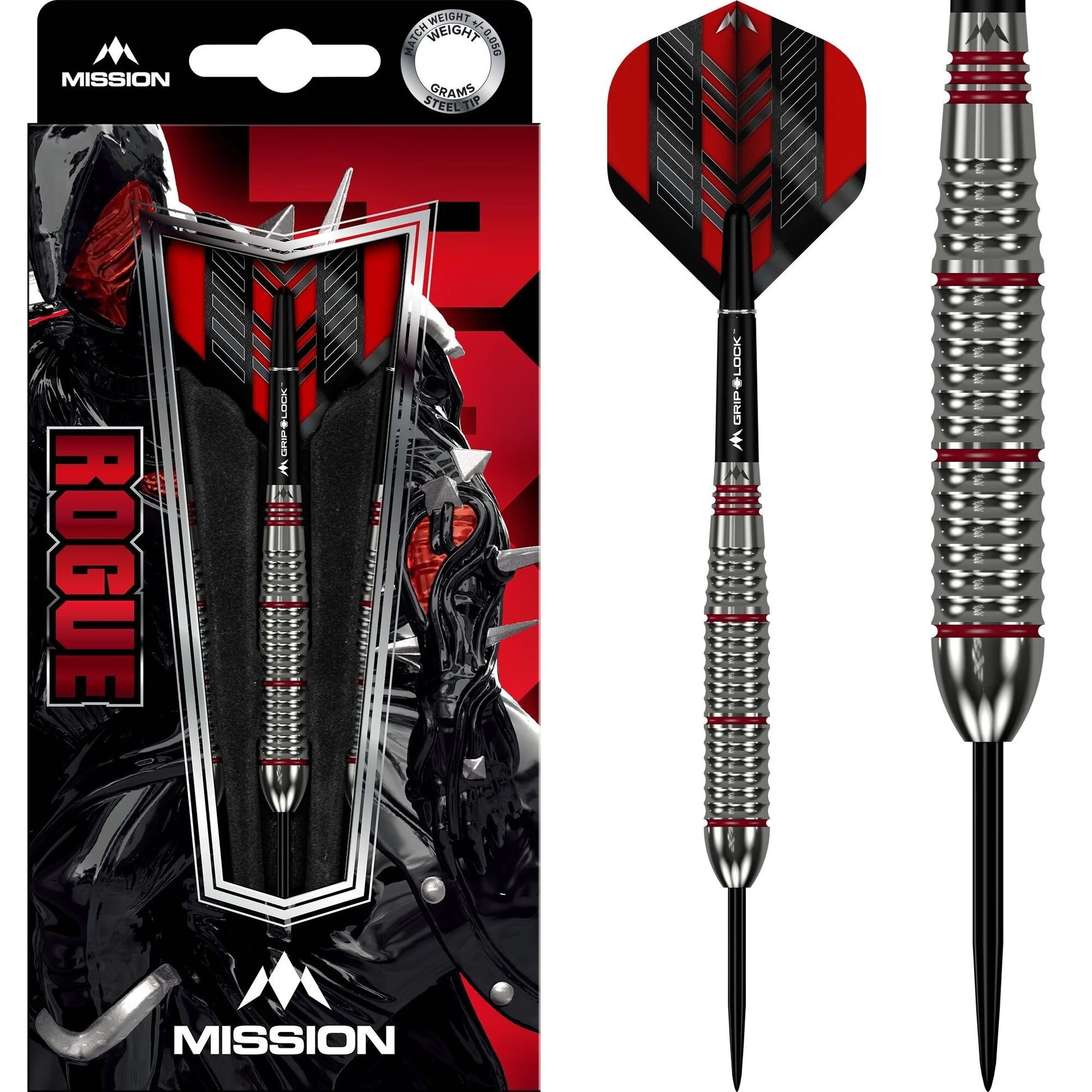 Mission Rogue Silver & Red Brass Dart Set image 0