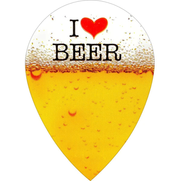 Harrows Dart Flights - Quadro - Poly Classic - Pear - I Love Beer image 0