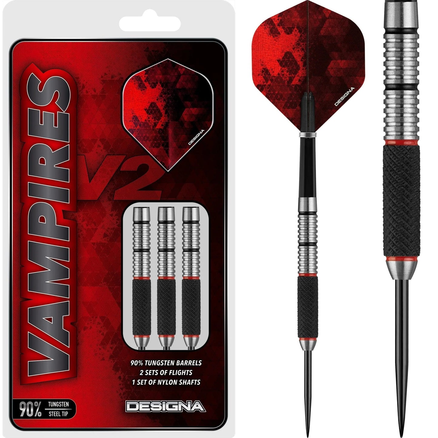 Designa Vampires V2 Darts - M3 - Steel Tip Dart Set image 0