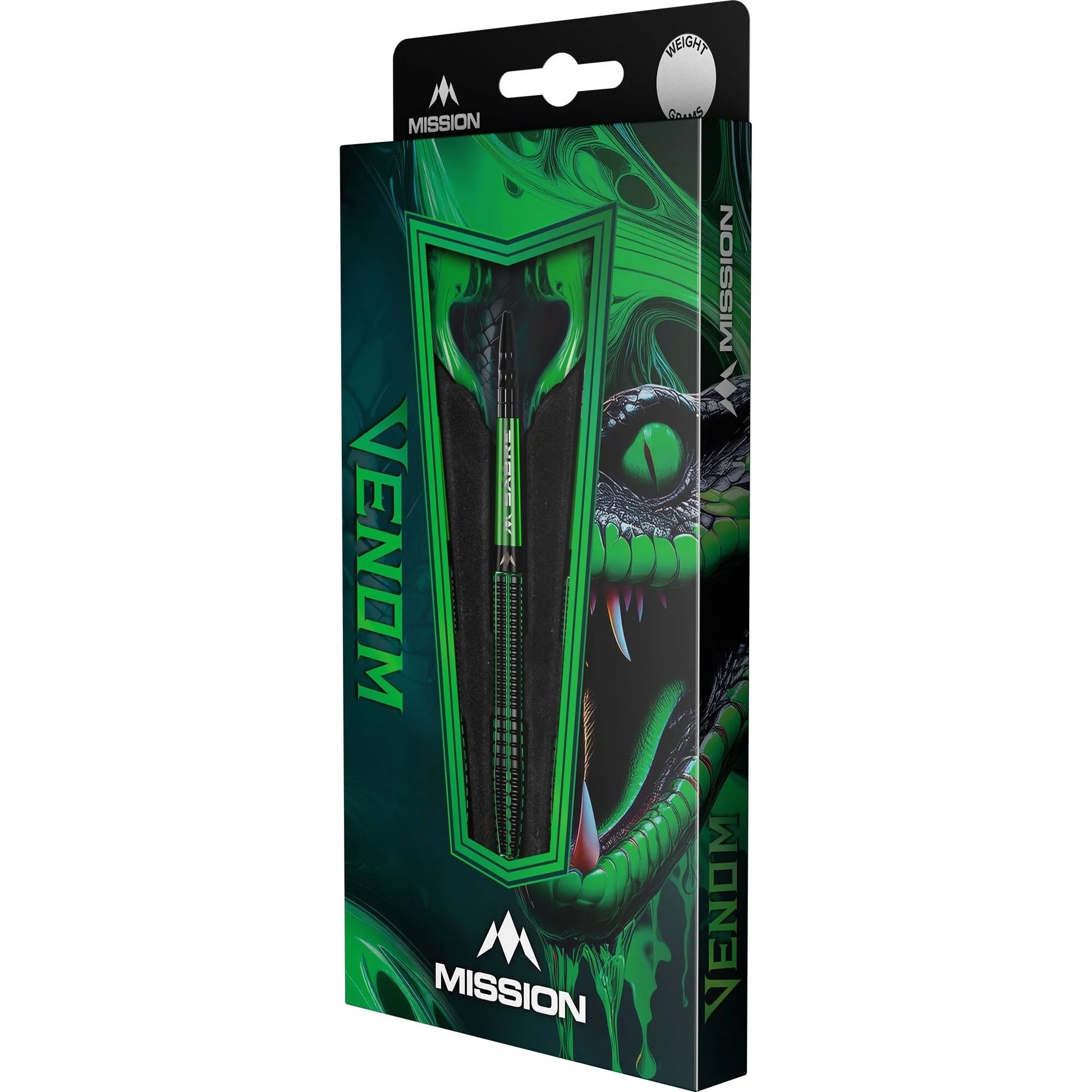 Mission Venom Black & Green Electro Plated 90% Tungsten Steel Tip Dart Set image 4