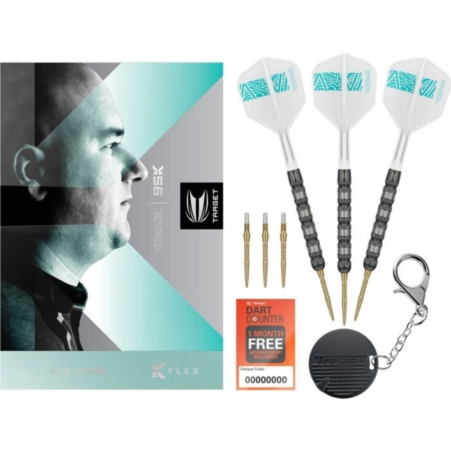 Target Rob Cross 95K 95% Tungsten Swiss Point Steel Tip Dart Set image 2