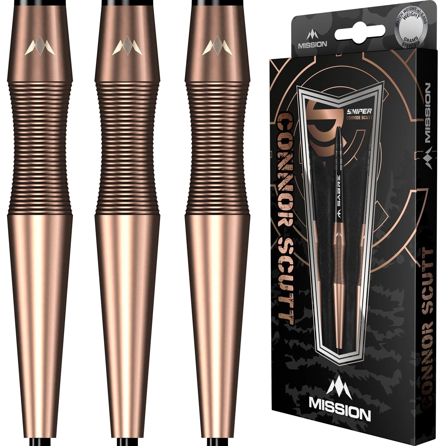 Mission Connor Scutt Sniper V2 Bronze PVD 90% Tungsten Steel Tip Dart Set image 3