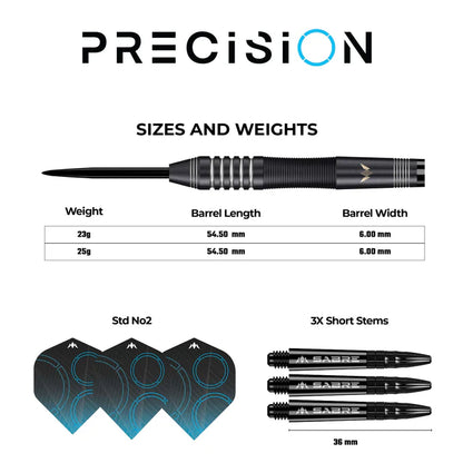 Mission Precision Darts - Steel Tip - 90% Tungsten - Black PVD Dart Set image 5