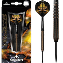 Mission Scorpion Black & Gold Electro Plated 90% Tungsten Steel Tip Dart Set image 0