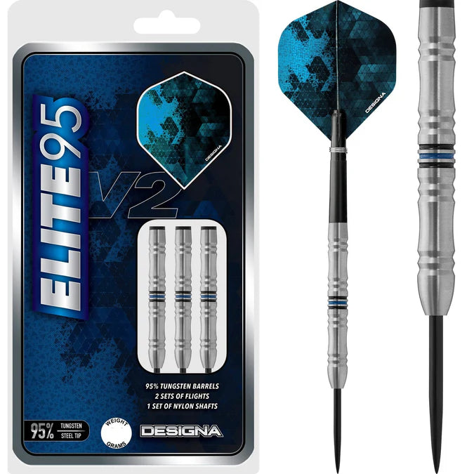Designa Elite 95 V2 M1 95% Tungsten Steel Tip Dart Set image 0