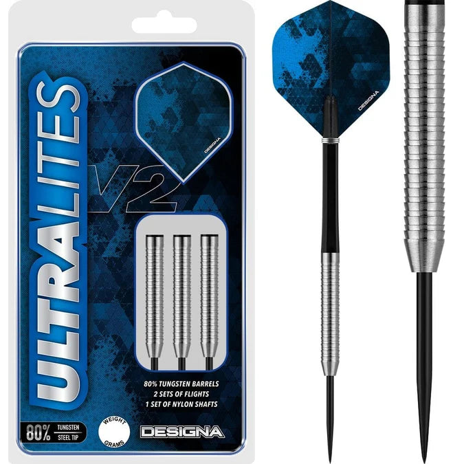 Designa Ultralites V2 M5 Razor Grip 80% Tungsten Steel Tip Dart Set image 0