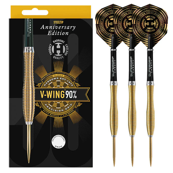 Harrows V-Wing 90% ANNIVERSARY EDITION 90% Tungsten Steel Tip Dart Set image 0