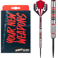 Ruthless Winners Black & Red - Front Knurl - Steel Tip Dart Set - 25g image 0