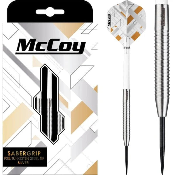 McCoy Sabergrip Silver 90% Tungsten Steel Tip Dart Set image 0