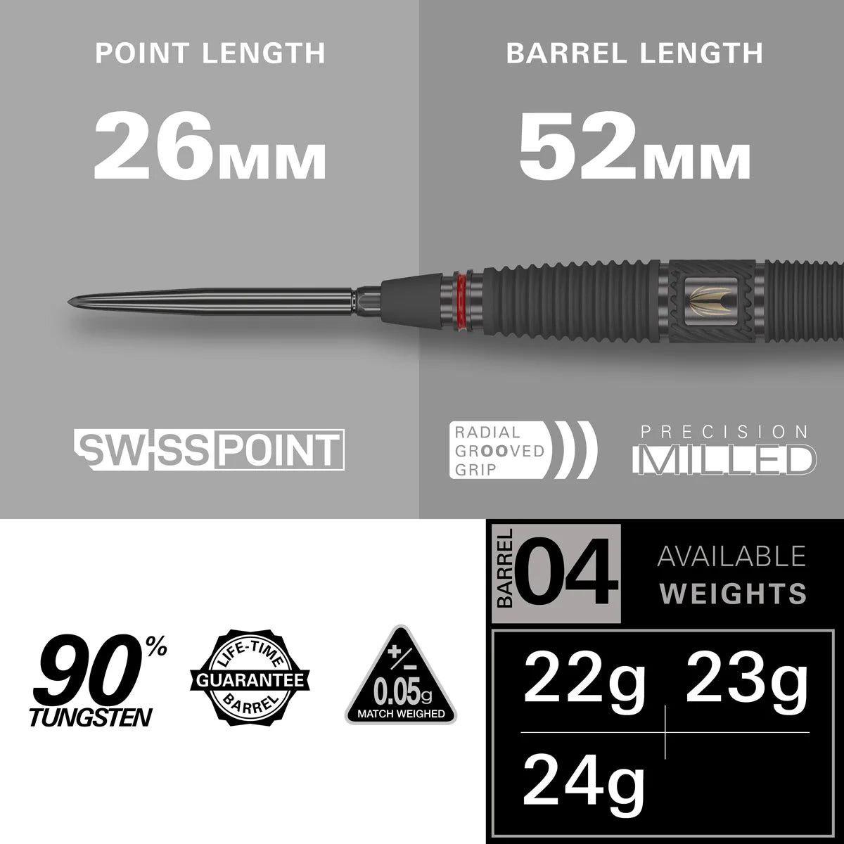 Target Scope 04 90% Tungsten Swiss Point Steel Tip Dart Set image 4
