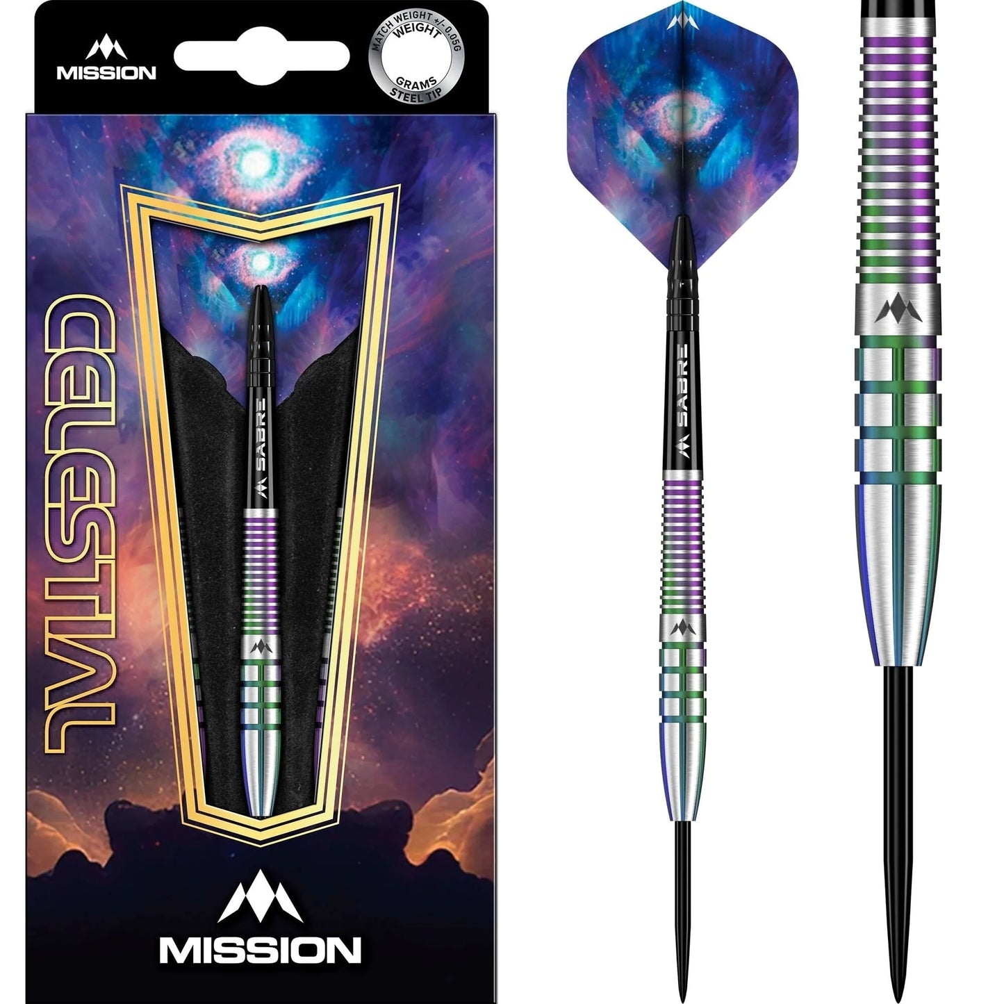 Mission Celestial Coral PVD 95% Tungsten Steel Tip Dart Set image 0