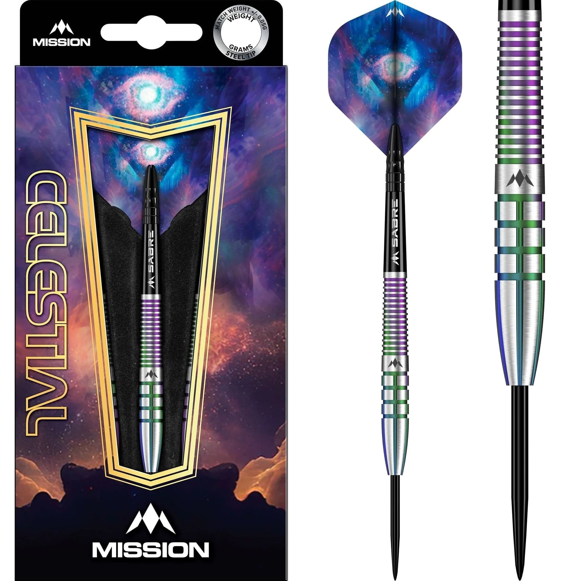 Mission Celestial Coral PVD 95% Tungsten Steel Tip Dart Set image 0