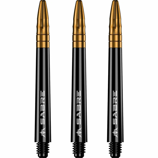 Mission Sabre Black-Gold Top Polycarbonate Dart Shaft Stem image 0
