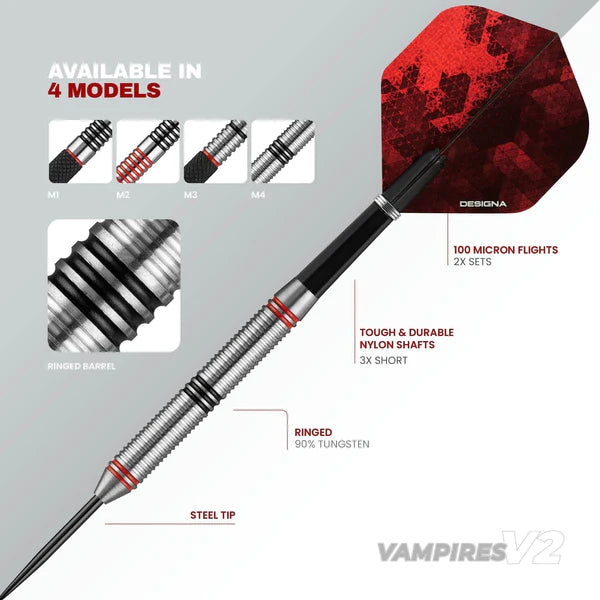 Designa Vampires V2 - M4 - Steel Tip Dart Set image 5