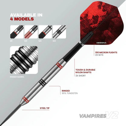 Designa Vampires V2 - M4 - Steel Tip Dart Set image 5