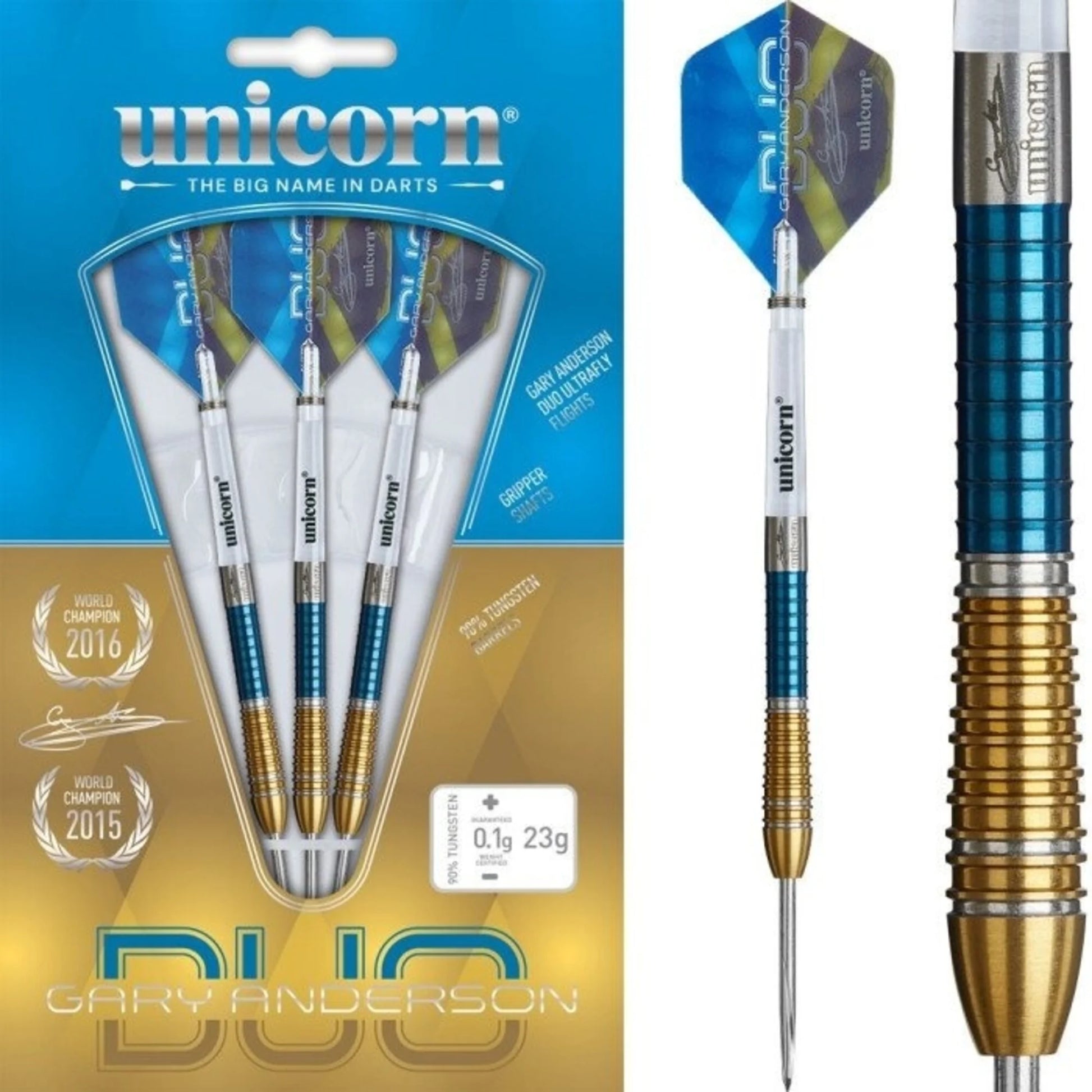 Unicorn Gary Anderson Phase 6 Duo 90% Tungsten Dart Set image 0
