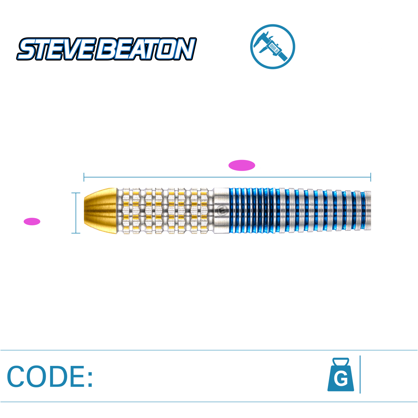 Winmau Steve Beaton Legacy Edition 90% Tungsten Steel Tip Dart Set image 2