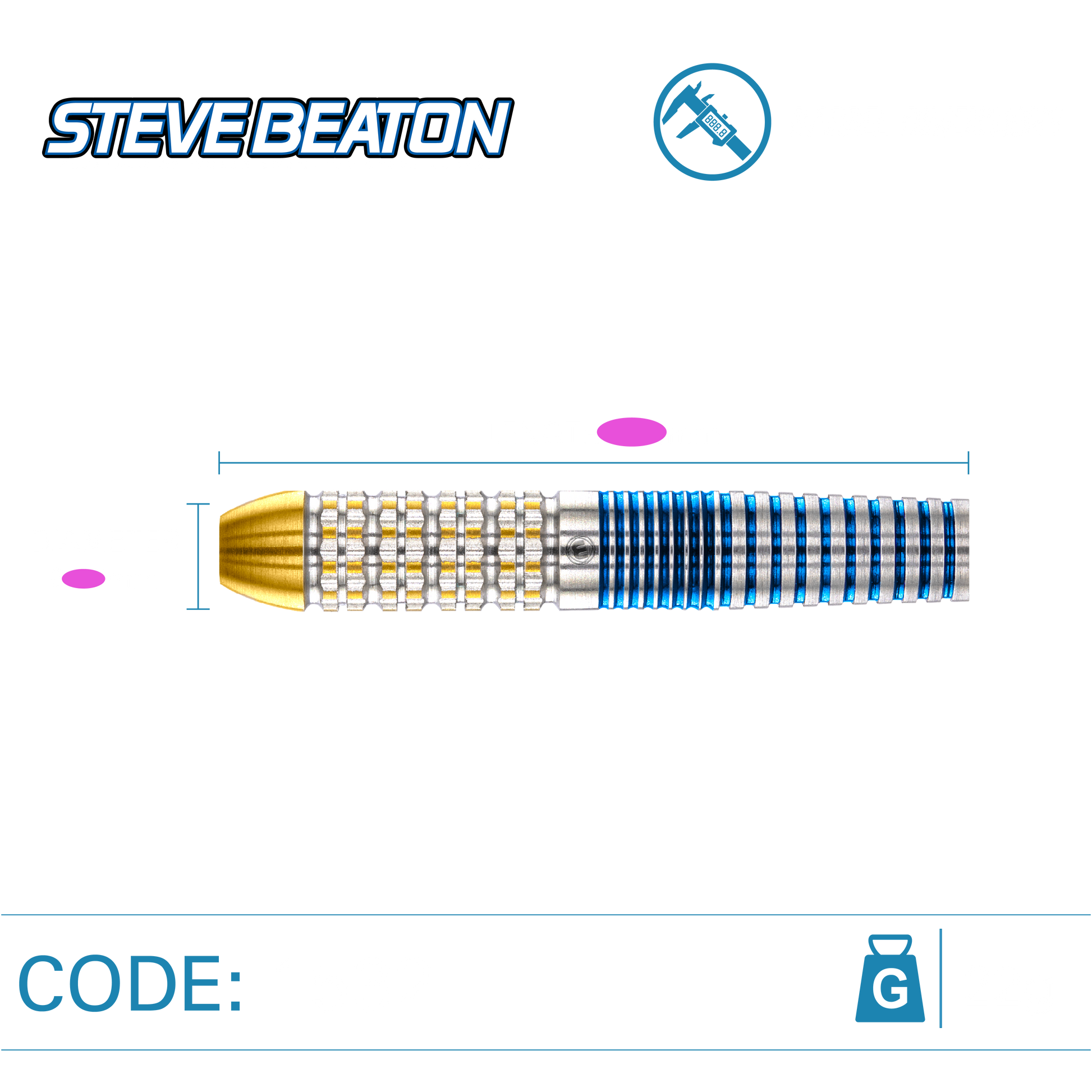 Winmau Steve Beaton Legacy Edition 90% Tungsten Steel Tip Dart Set image 2