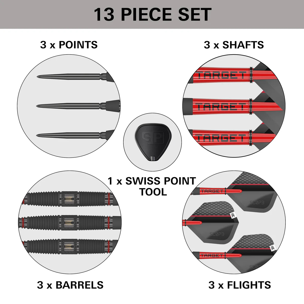 Target Scope 04 90% Tungsten Swiss Point Steel Tip Dart Set image 2