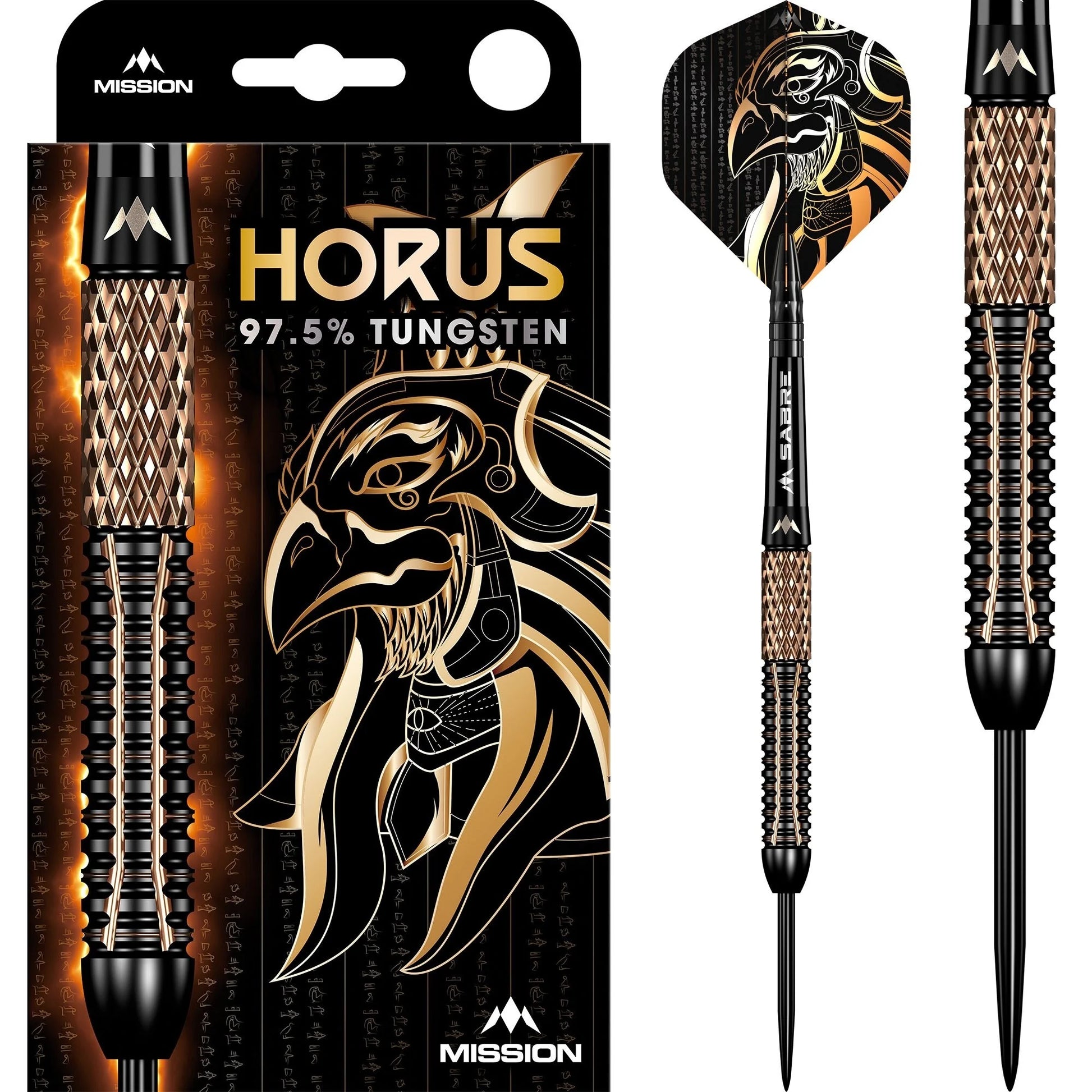 Mission Horus Black & Bronze Electro Plated 97.5% Tungsten Steel Tip Dart Set image 0