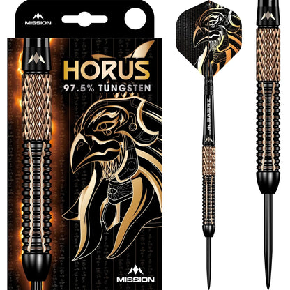 Mission Horus Black & Bronze Electro Plated 97.5% Tungsten Steel Tip Dart Set image 0